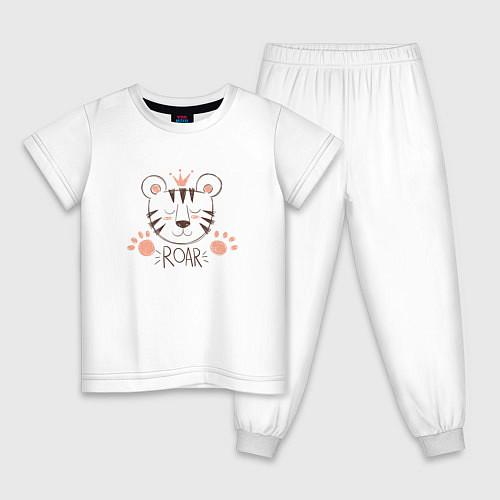 Детская пижама Тигр в короне / Белый – фото 1