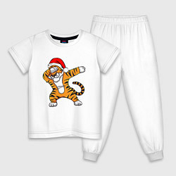 Пижама хлопковая детская ТИГР 2022 DUB ТИГР, цвет: белый