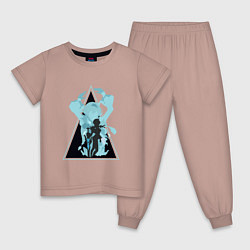 Пижама хлопковая детская ЭолаEula Genshin Impact, цвет: пыльно-розовый