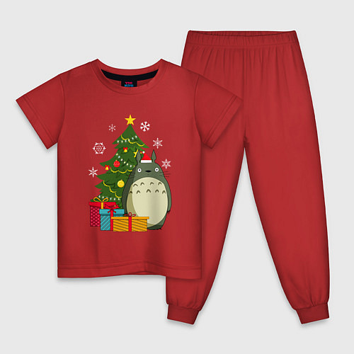 Детская пижама Тоторо новогодний / Красный – фото 1