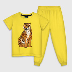Пижама хлопковая детская Дерзкая независимая тигрица, цвет: желтый