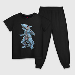 Пижама хлопковая детская Cyber - Shark 2022, цвет: черный