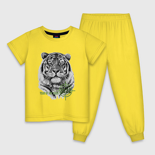 Детская пижама Год белого тигра 2022 / Желтый – фото 1