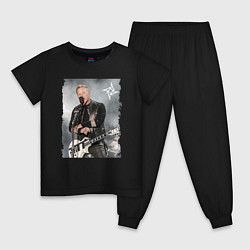 Пижама хлопковая детская James Alan Hetfield - Metallica vocalist, цвет: черный
