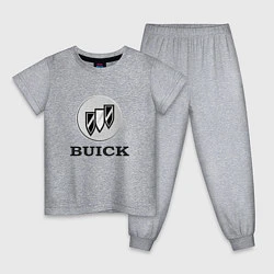 Пижама хлопковая детская Gray gradient Logo Buick, цвет: меланж