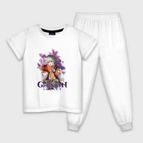 Детская пижама Рэйзор Razor Genshin Impact / Белый – фото 1