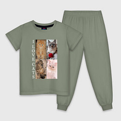 Детская пижама I LOVE CATS Я ЛЮБЛЮ КОШЕК