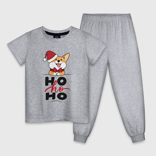 Детская пижама Corgi Ho ho Ho / Меланж – фото 1