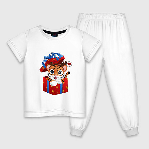 Детская пижама Тигрин сюрприз / Белый – фото 1