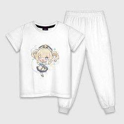 Пижама хлопковая детская Чиби Барбара, цвет: белый