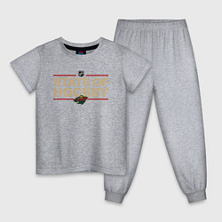 Пижама хлопковая детская Minnesota Wild NHL Миннесота Уайлд НХЛ, цвет: меланж
