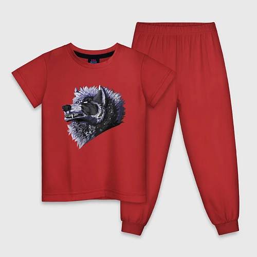 Детская пижама Свирепый крутой волчара / Красный – фото 1
