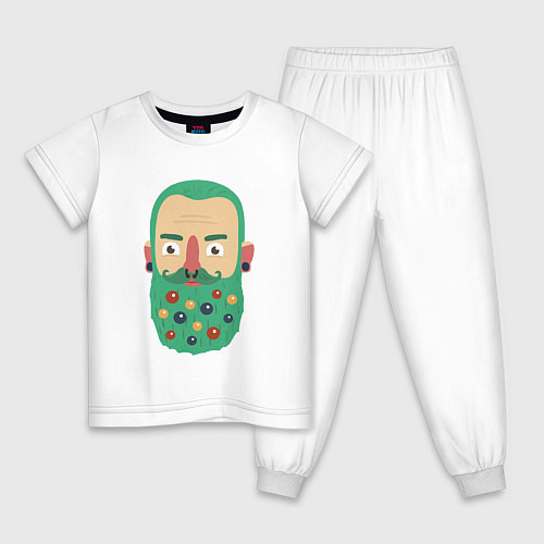 Детская пижама Зеленая борода / Белый – фото 1