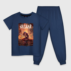 Пижама хлопковая детская JINX ARCANE LOL, цвет: тёмно-синий