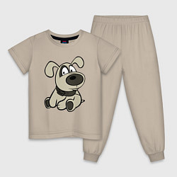 Детская пижама Щенок глазастый бежевый