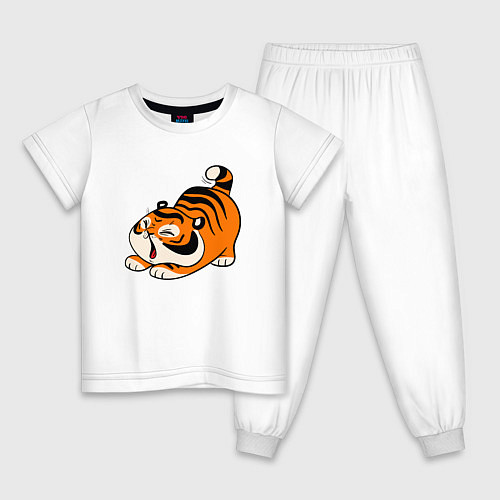 Детская пижама Милый тигренок cute tiger / Белый – фото 1