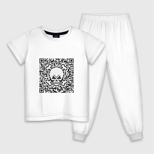 Детская пижама QR Skull / Белый – фото 1