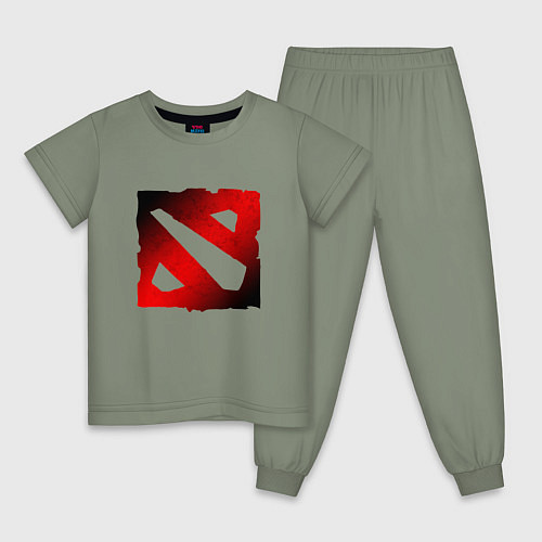 Детская пижама ЧЁРНО КРАСНОЕ ЛОГО ДОТА 2 DOTA 2 LOGO / Авокадо – фото 1