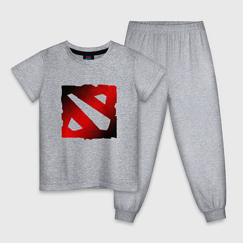 Детская пижама ЧЁРНО КРАСНОЕ ЛОГО ДОТА 2 DOTA 2 LOGO / Меланж – фото 1