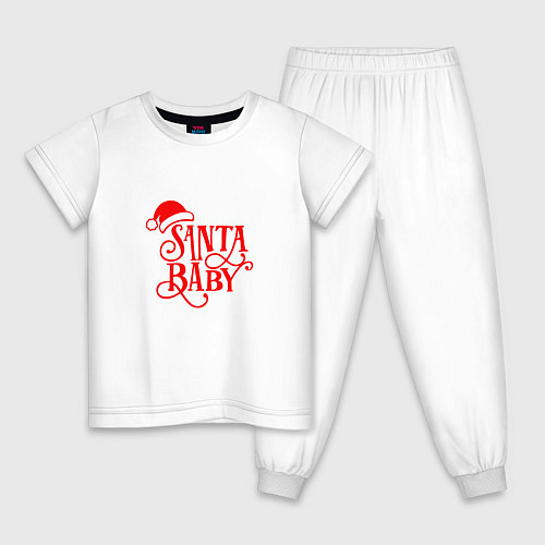 Детская пижама Санта беби новый 2022 год / Белый – фото 1