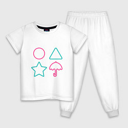 Пижама хлопковая детская Игра - Конфетки, цвет: белый