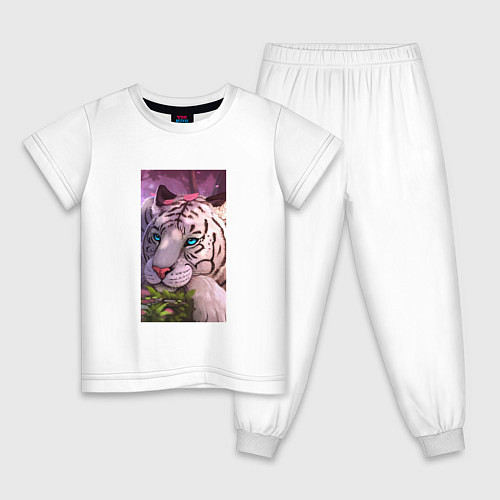 Детская пижама Милашка киса / Белый – фото 1