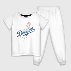 Пижама хлопковая детская Los Angeles Dodgers baseball, цвет: белый