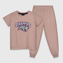 Пижама хлопковая детская Mahoning Valley Scrappers, цвет: пыльно-розовый