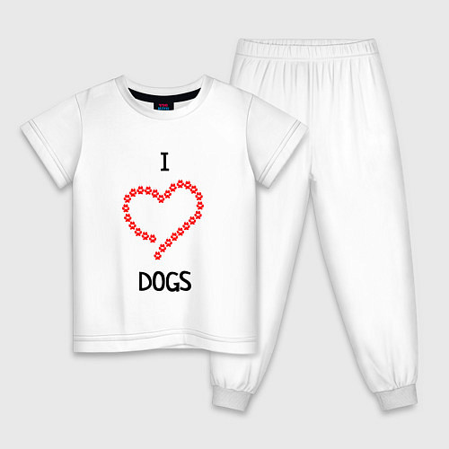 Детская пижама I Люблю Dogs / Белый – фото 1