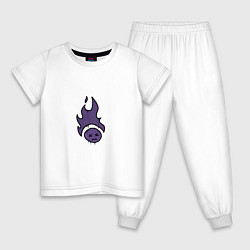 Пижама хлопковая детская Граффити поджаренный, цвет: белый
