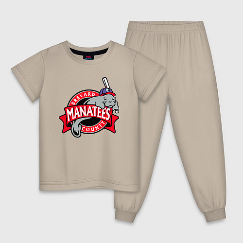 Детская пижама Brevard County Manatees - baseball team / Миндальный – фото 1