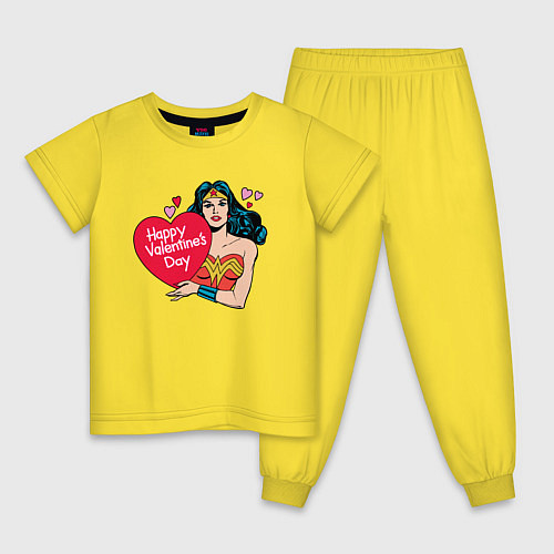 Детская пижама Wonder Woman Valentine / Желтый – фото 1