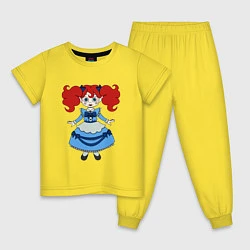 Пижама хлопковая детская Poppy Playtime doll 01, цвет: желтый