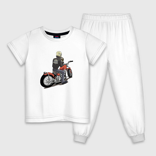 Детская пижама Наикрутейший байкер / Белый – фото 1