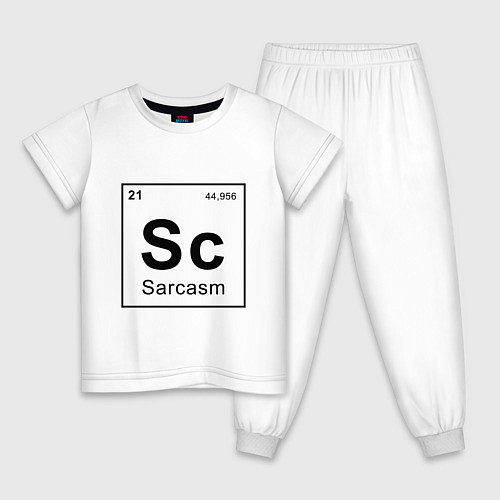 Детская пижама САРКАЗМ - SARCASM, Sc Таблица Менделеева / Белый – фото 1