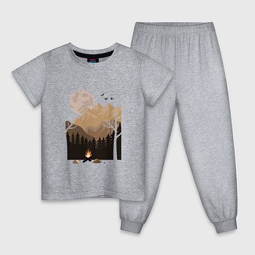 Детская пижама Туристический поход в лесу / Меланж – фото 1