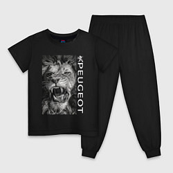 Пижама хлопковая детская LionPeugeot, цвет: черный