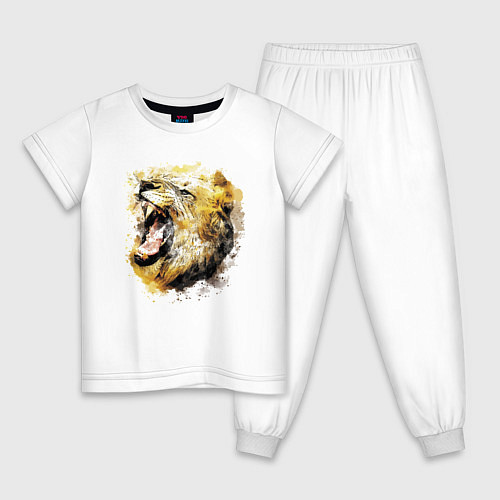 Детская пижама Львиный раскатистый рык / Белый – фото 1