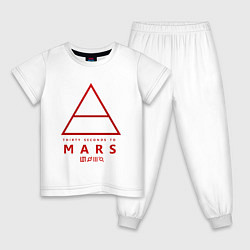 Пижама хлопковая детская 30 Seconds to Mars рок, цвет: белый