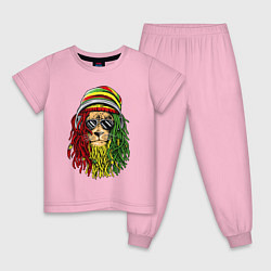 Пижама хлопковая детская Rasta lioN, цвет: светло-розовый