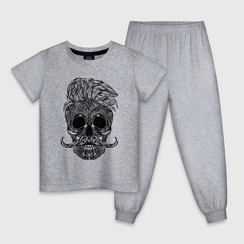 Детская пижама Skull hipster / Меланж – фото 1