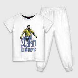 Пижама хлопковая детская Zlatan Ibrahimovich - Milan цвета белый — фото 1