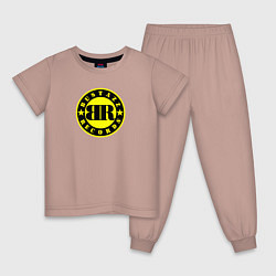 Пижама хлопковая детская 9 грамм: Logo Bustazz Records, цвет: пыльно-розовый