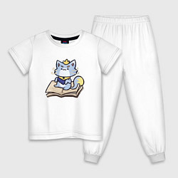 Пижама хлопковая детская The Magical Cat Yuumi, цвет: белый