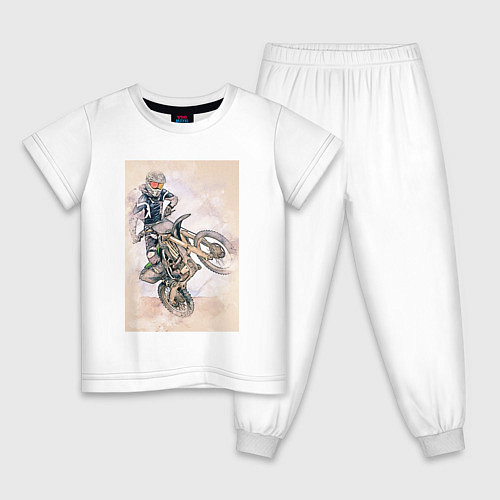 Детская пижама Motocross - GT / Белый – фото 1