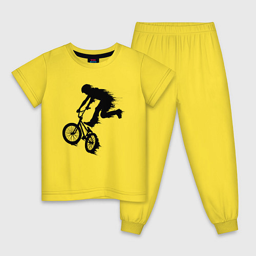 Детская пижама ВЕЛОСПОРТ BMX Racing ВЕЛОСИПЕДИСТ / Желтый – фото 1
