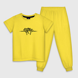 Пижама хлопковая детская Stray Logo, цвет: желтый
