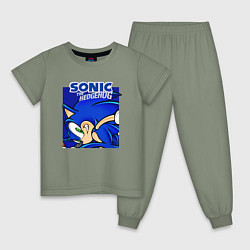 Пижама хлопковая детская Sonic Adventure Sonic, цвет: авокадо