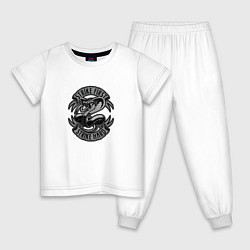 Пижама хлопковая детская Cobra Kai Logo, цвет: белый