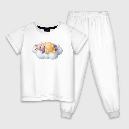 Детская пижама Спящий кролик спокойной ночи / Белый – фото 1